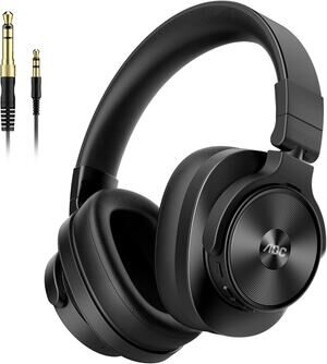 Bluetooth Over-Ear Headphones, 72H Playtime, Hi-Res Sound, Wired Option (B1)